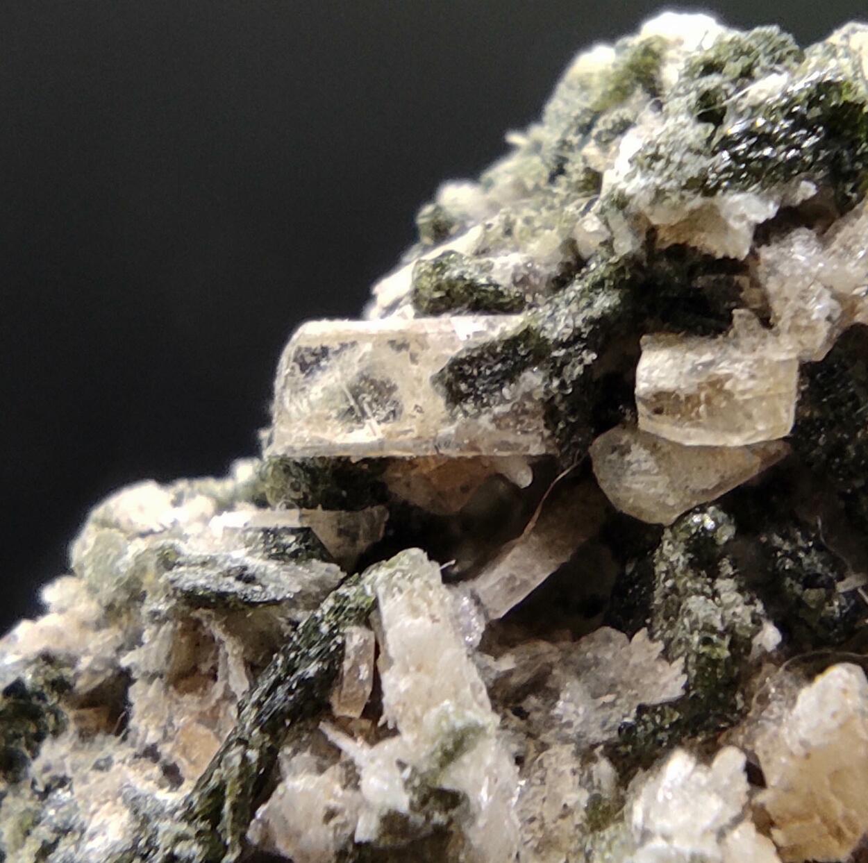 Prehnite Calcite Magnetite & Amphibole