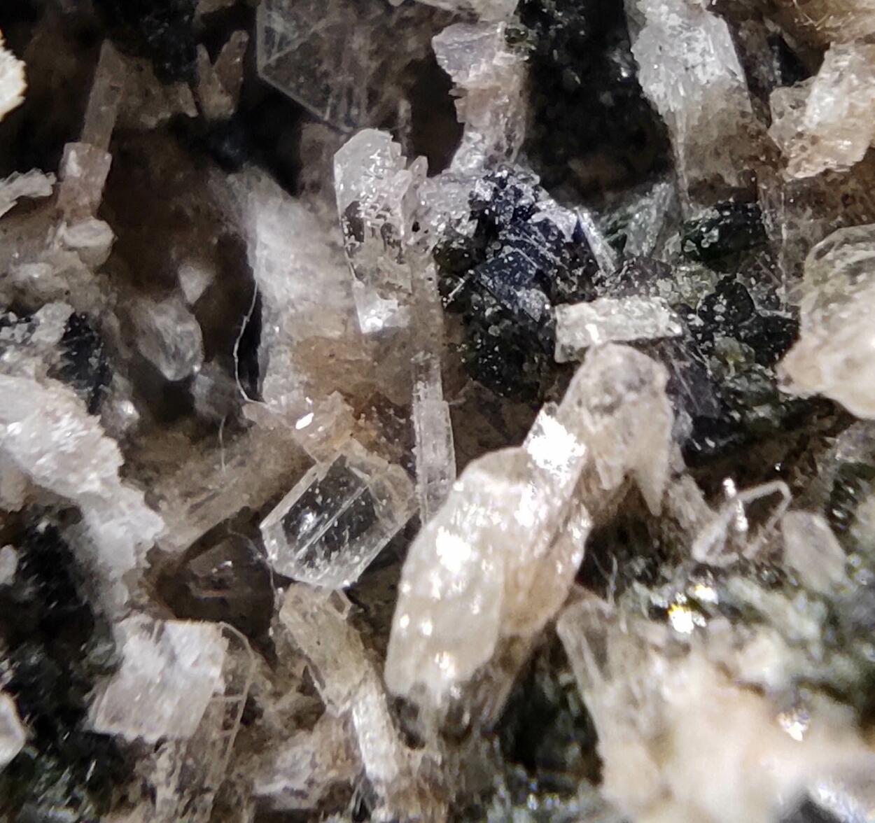 Prehnite Calcite Magnetite & Amphibole