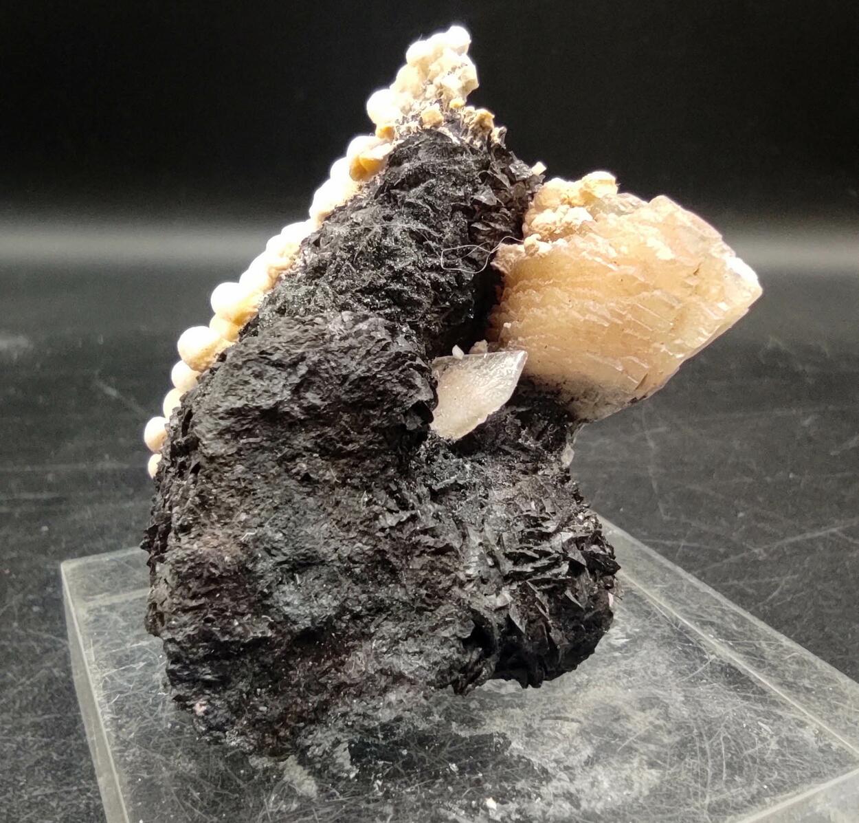 Aragonite & Calcite On Siderite