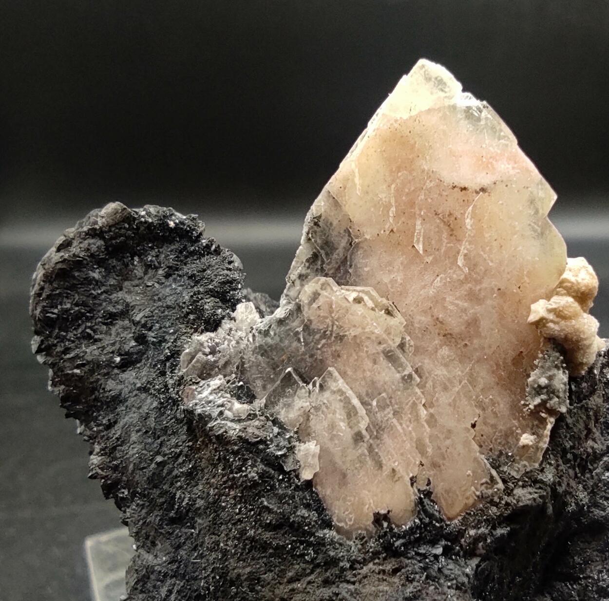 Aragonite & Calcite On Siderite