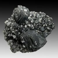 Calcite With Boulangerite Inclusions & Quartz Var Maramares Diamond