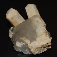 Calcite On Orthoclase With Schorl & Muscovite