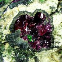 Pyrope & Kelyphite With Chromian Diopside In Forsterite