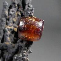 Vanadinite On Pyrolusite