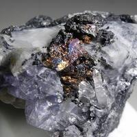 Native Silver With Fluorite & Quartz