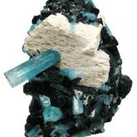 Aquamarine K Feldspar & Schorl