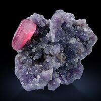 Rubellite On Lepidolite