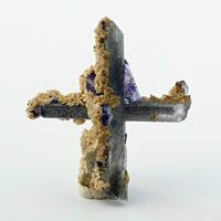 Fluorite Siderite On Rock Crystal