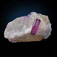 Tourmaline Var Rubellite On Quartz