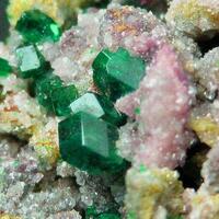 Dioptase With Duftite & Calcite