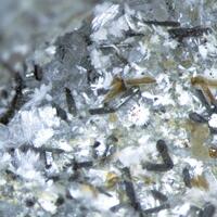 Unnamed (Sazhinite-related mineral I) & Pectolite