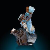 Aquamarine Siderite Feldspar Group & Schorl