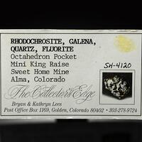 Rhodochrosite With Fluorite Galena & Quartz