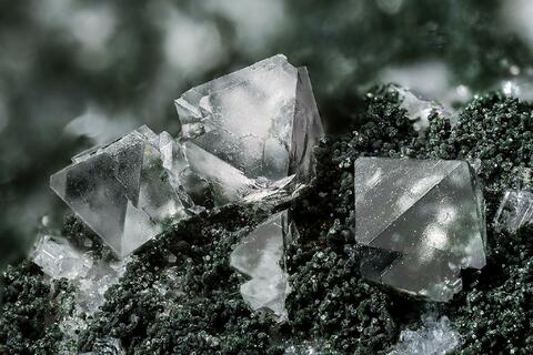 Mineral Images Only: Fluorite On Chamosite