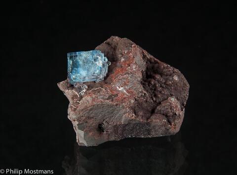 Mineral Images Only: Fluorite On Hematite