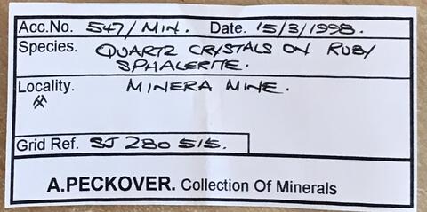 Label Images - only: Sphalerite & Quartz