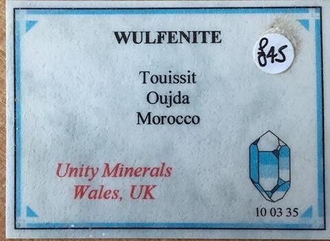 Label Images - only: Wulfenite