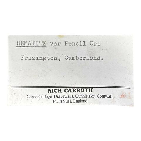 Label Images - only: Hematite Var Pencil Ore