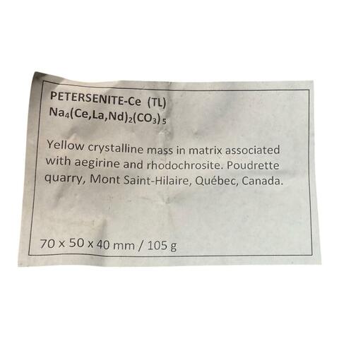 Label Images - only: Petersenite-(Ce)