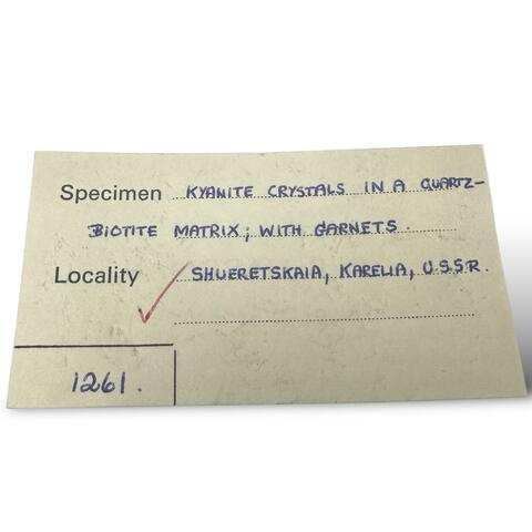 Label Images - only: Kyanite With Almandine & Biotite