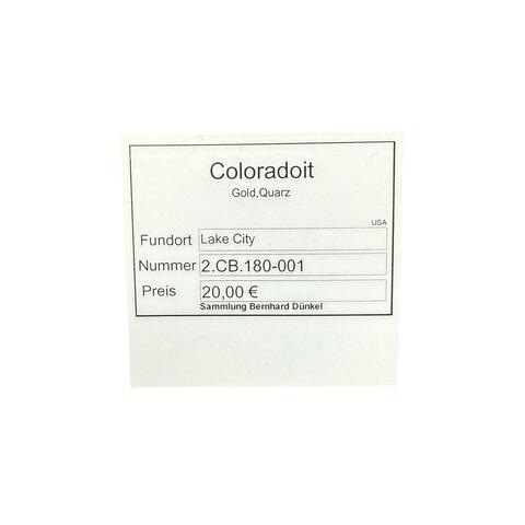 Label Images - only: Coloradoite With Native Gold