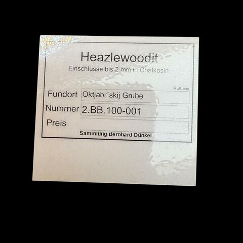 Label Images - only: Heazlewoodite In Chalcocite