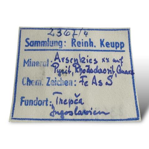 Label Images - only: Arsenopyrite With Dolomite & Quartz