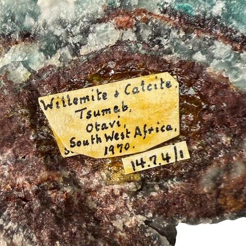 Label Images - only: Willemite & Calcite