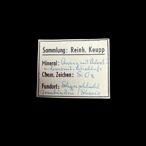 Label Images - only: Quartz With Chlorite Inclusions & Limonite