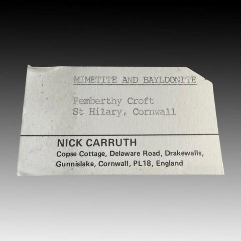 Label Images - only: Bayldonite & Mimetite