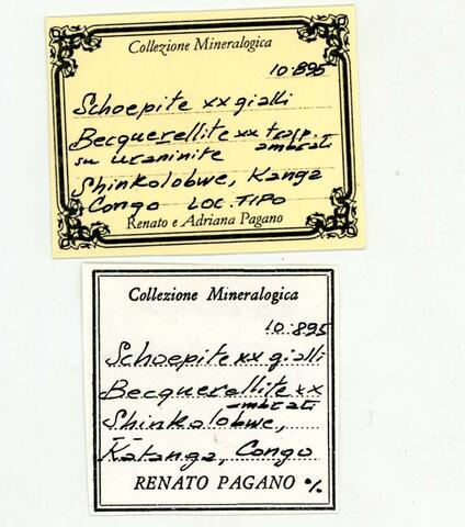 Label Images - only: Becquerelite & Schoepite