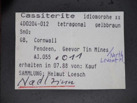 Label Images - only: Needle Tin