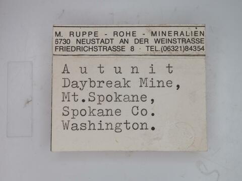 Label Images - only: Autunite