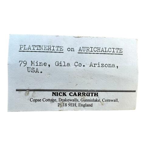 Label Images - only: Plattnerite & Aurichalcite