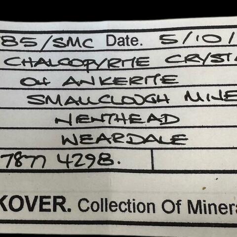 Label Images - only: Chalcopyrite On Ankerite & Quartz