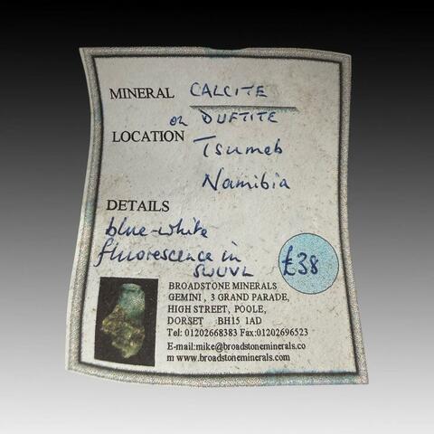Label Images - only: Calcite & Duftite
