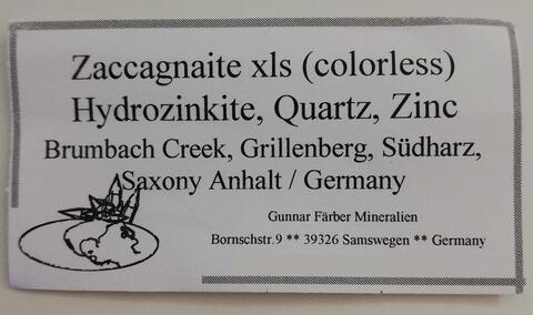 Label Images - only: Zaccagnaite