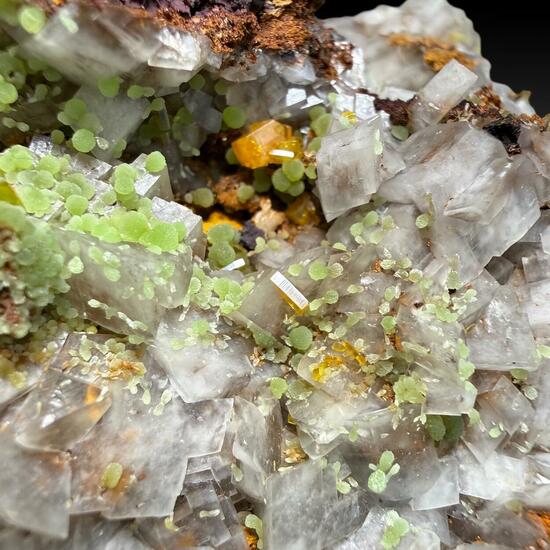 Mimetite & Wulfenite On Calcite