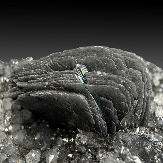 Calcite With Boulangerite Inclusions & Quartz Var Maramares Diamond