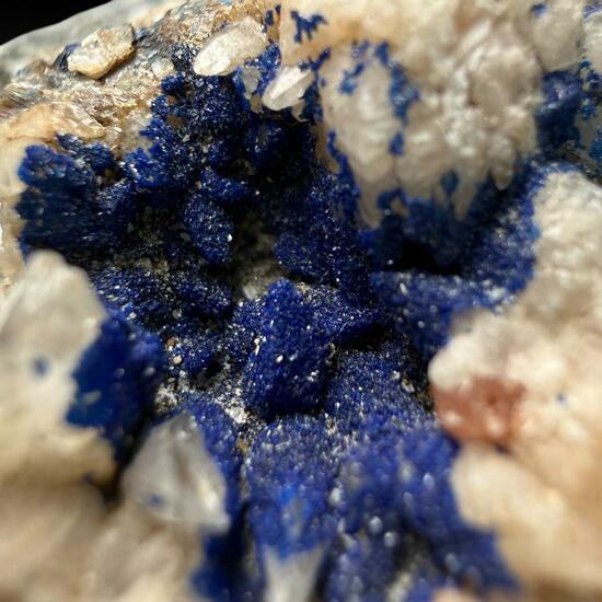 Azurite On Calcite