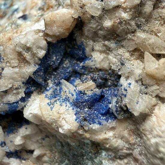 Azurite On Calcite