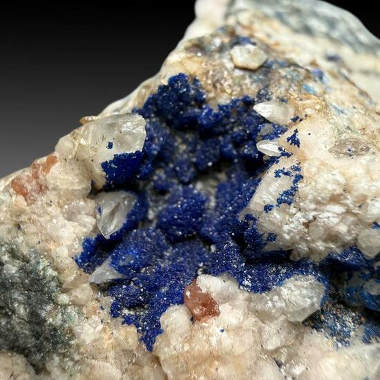 Azurite On Calcite