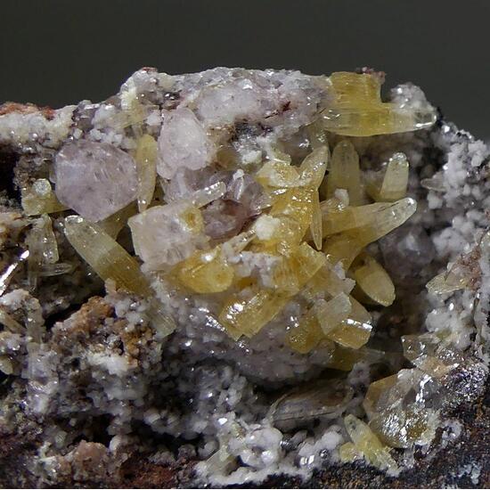 Mimetite & Cerussite On Zincian Dolomite