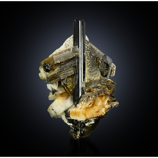 Schorl With Mica On Albite