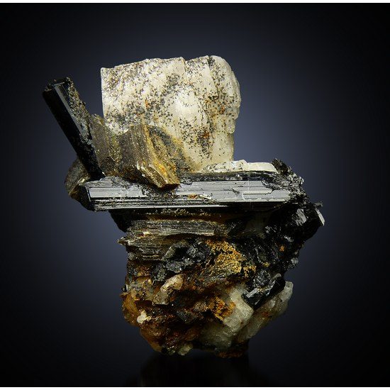 Schorl With Mica On Albite