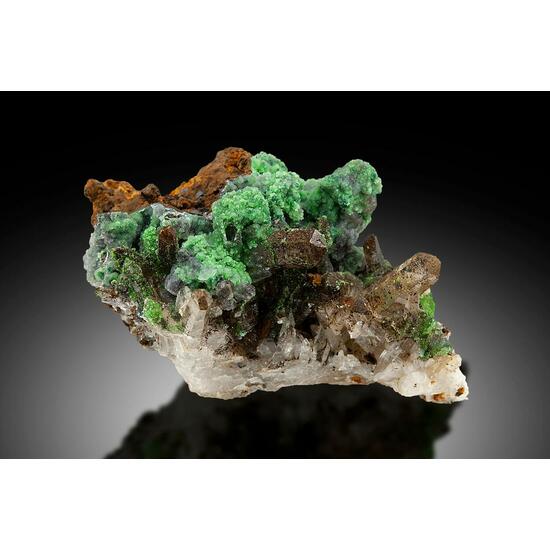 Smithsonite & Malachite On Quartz