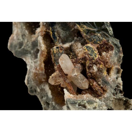 Klebelsbergite Stibnite Metastibnite Sulphur & Quartz