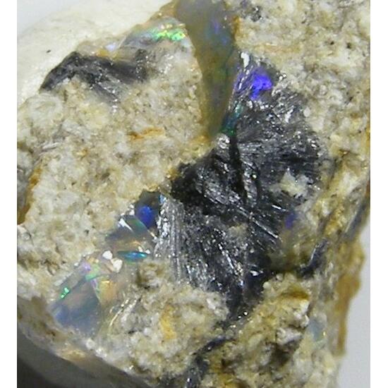 Stibnite In Precious Opal