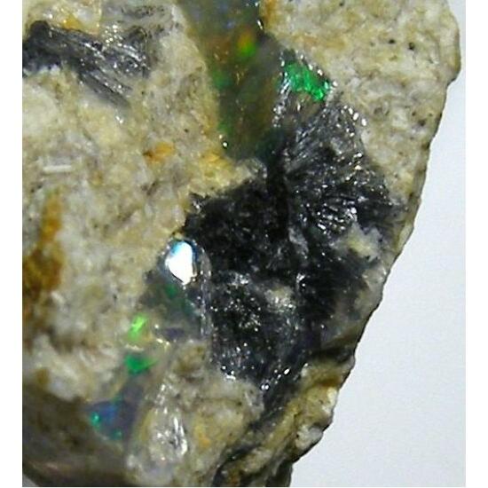 Stibnite In Precious Opal