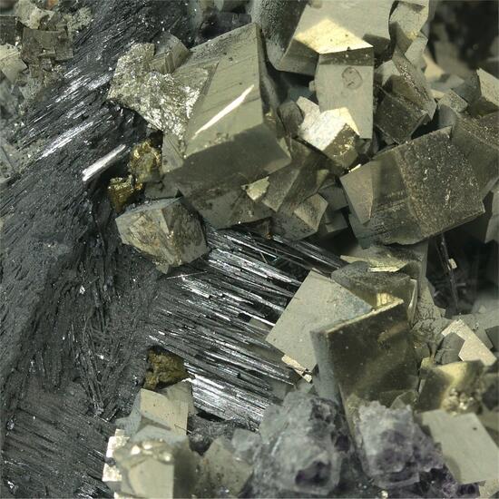 Cosalite With Pyrite & Fluorite